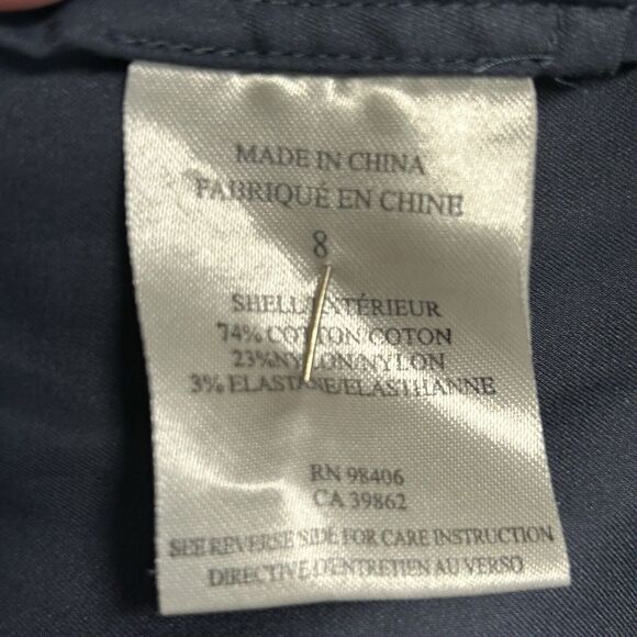 THEORY Fit & Flare Shirt Dress w/ Pockets A-Line Navy Work Office Size‎ 8 EUC - Picture 7 of 8